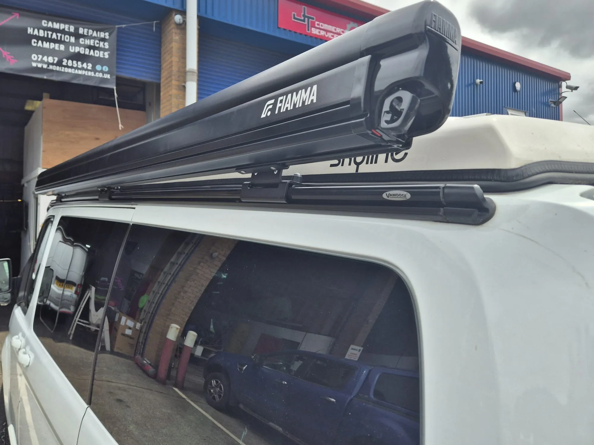 Fiamma awning fitted to a van